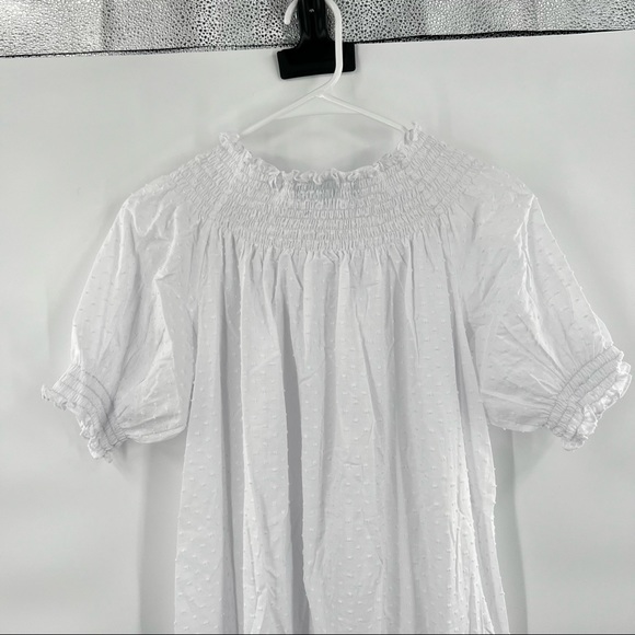 NWT Hill House The Caroline Nap Dress White Swiss Dot Puff Short Sleeve - Picture 13 of 15